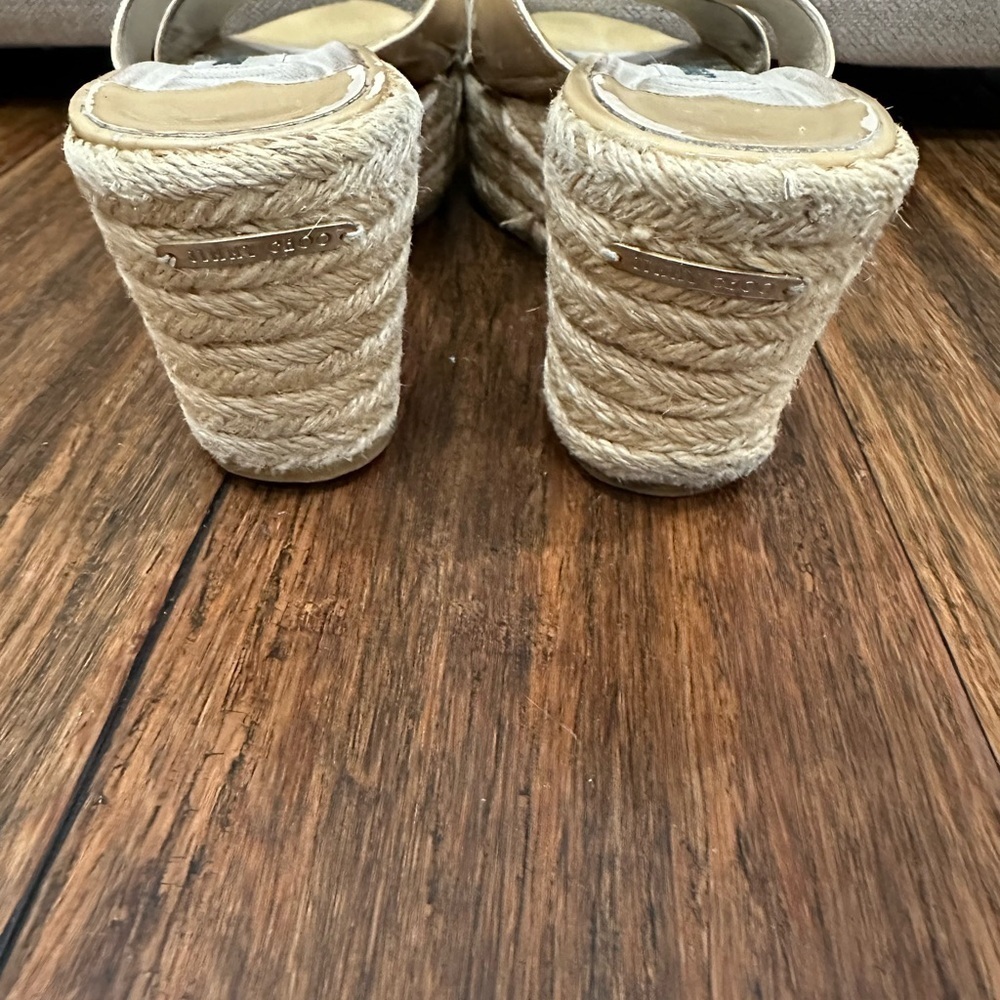 Jimmy Choo Tan Wedge Shoes with Crisscross Straps size 37 - Picture 4 of 6